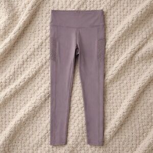 NEW Mono B Womens lavender High Waisted Mesh Pocket Supplex Leggings ize medium
